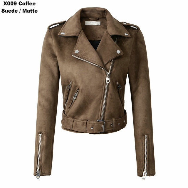 Motorcycle Brown Suede Leather Jacket