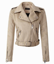 Load image into Gallery viewer, Suede Motorcycle Leather jacket