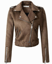 Load image into Gallery viewer, Suede Motorcycle Leather jacket