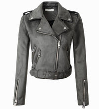 Load image into Gallery viewer, Suede Motorcycle Leather jacket