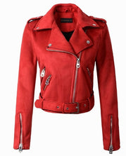 Load image into Gallery viewer, Suede Motorcycle Leather jacket