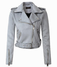 Load image into Gallery viewer, Suede Motorcycle Leather jacket
