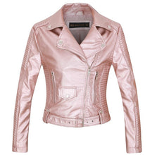 Load image into Gallery viewer, Gray Zipper Leather Jacket