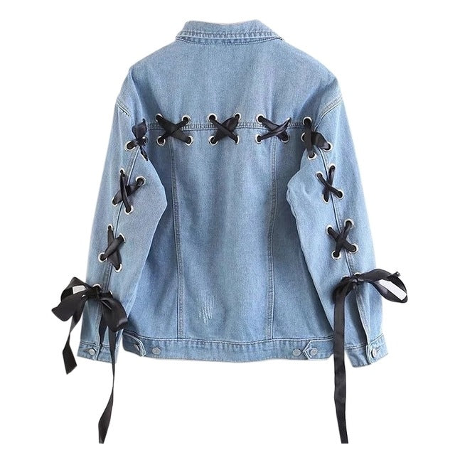 Turn Down Collar Denim Jacket