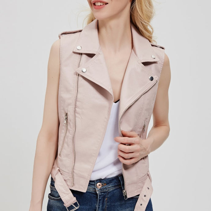 Washed PU Leather Jacket