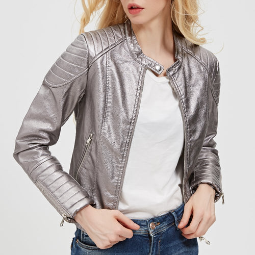 Washed PU Leather Jacket
