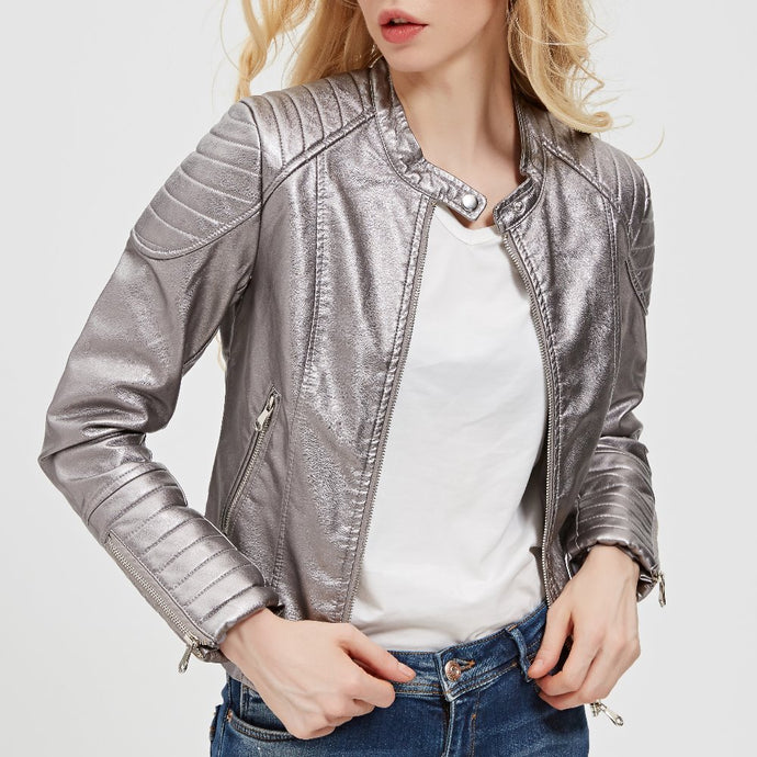 Washed PU Leather Jacket