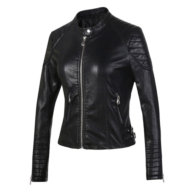 Washed PU Leather Jacket
