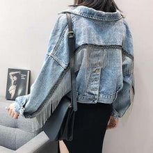 Load image into Gallery viewer, Vintage Tassels  Denım Jacket