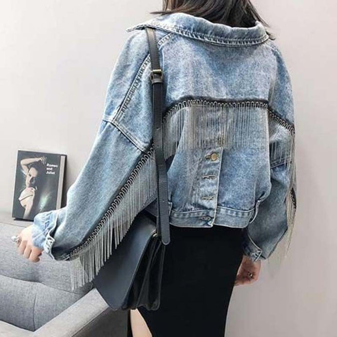 Vintage Tassels  Denım Jacket